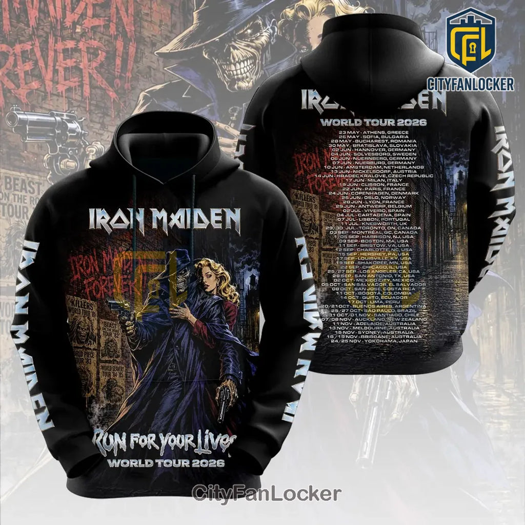 Iron Maiden Run For Your Lives 2026 Tour Hoodie