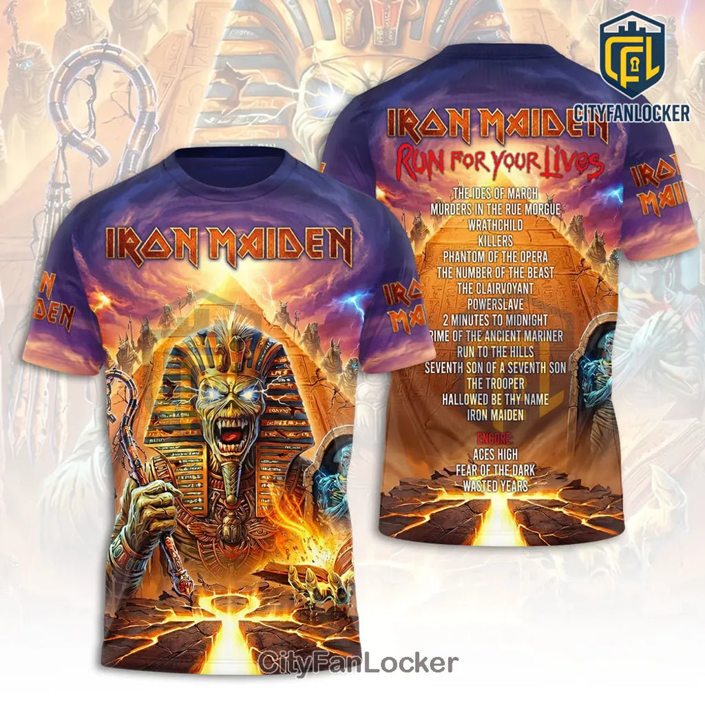 Iron Maiden Run For Your Lives Tour Eddie Pharaoh T-Shirt