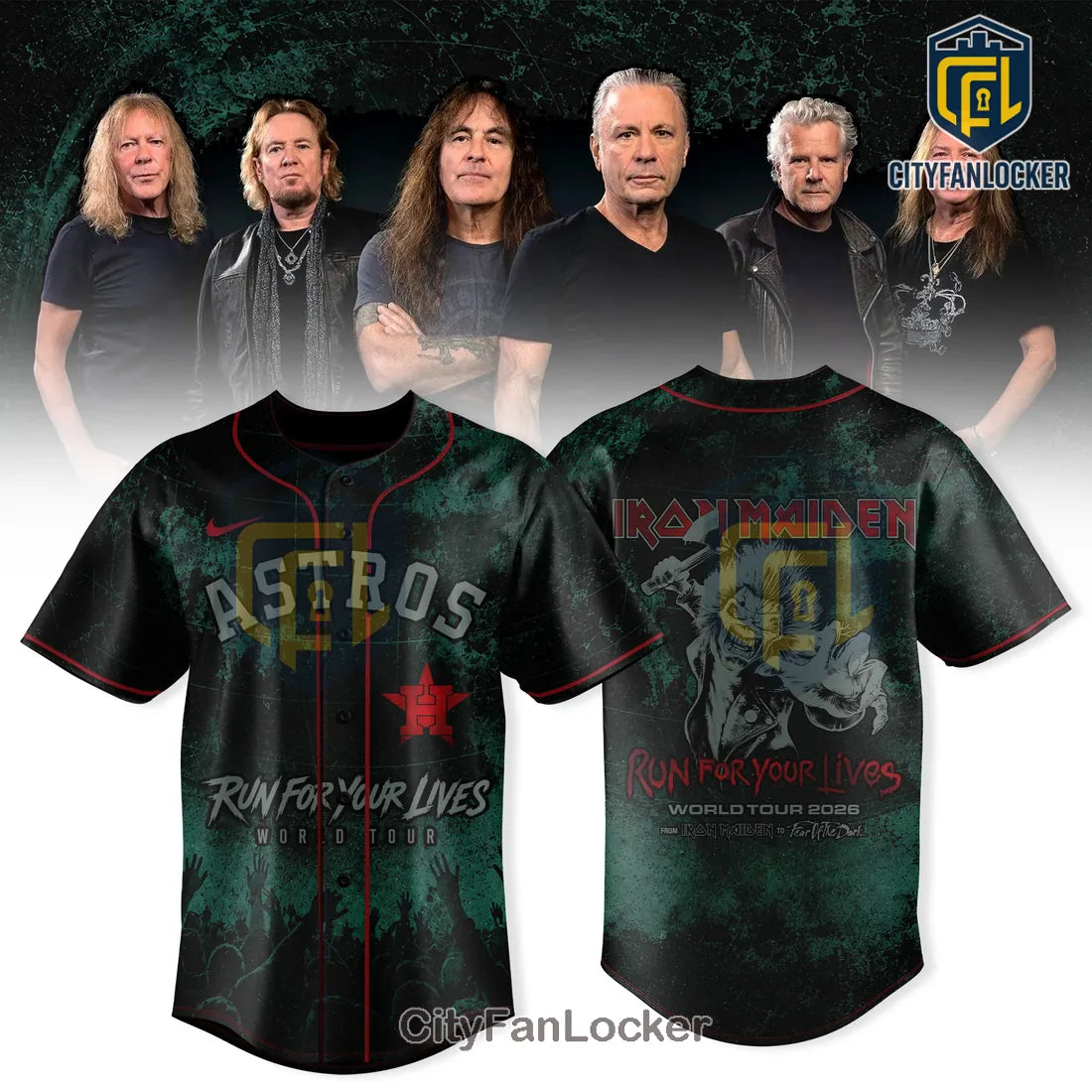Iron Maiden x Houston Astros Run For Your Lives 2026 Baseball Jersey