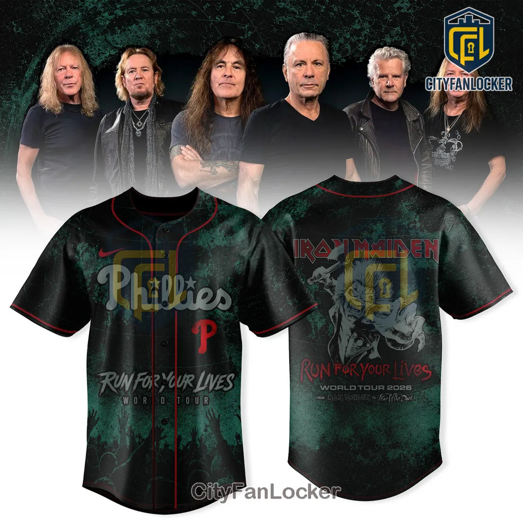 Iron Maiden x Philadelphia Phillies 2026 Tour Baseball Jersey