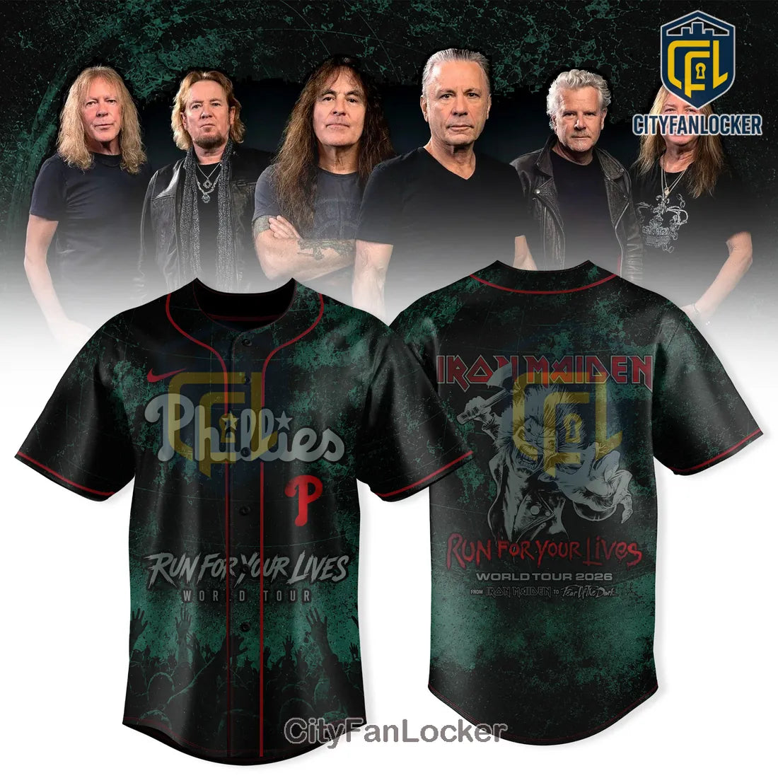 Iron Maiden x Philadelphia Phillies 2026 Tour Baseball Jersey