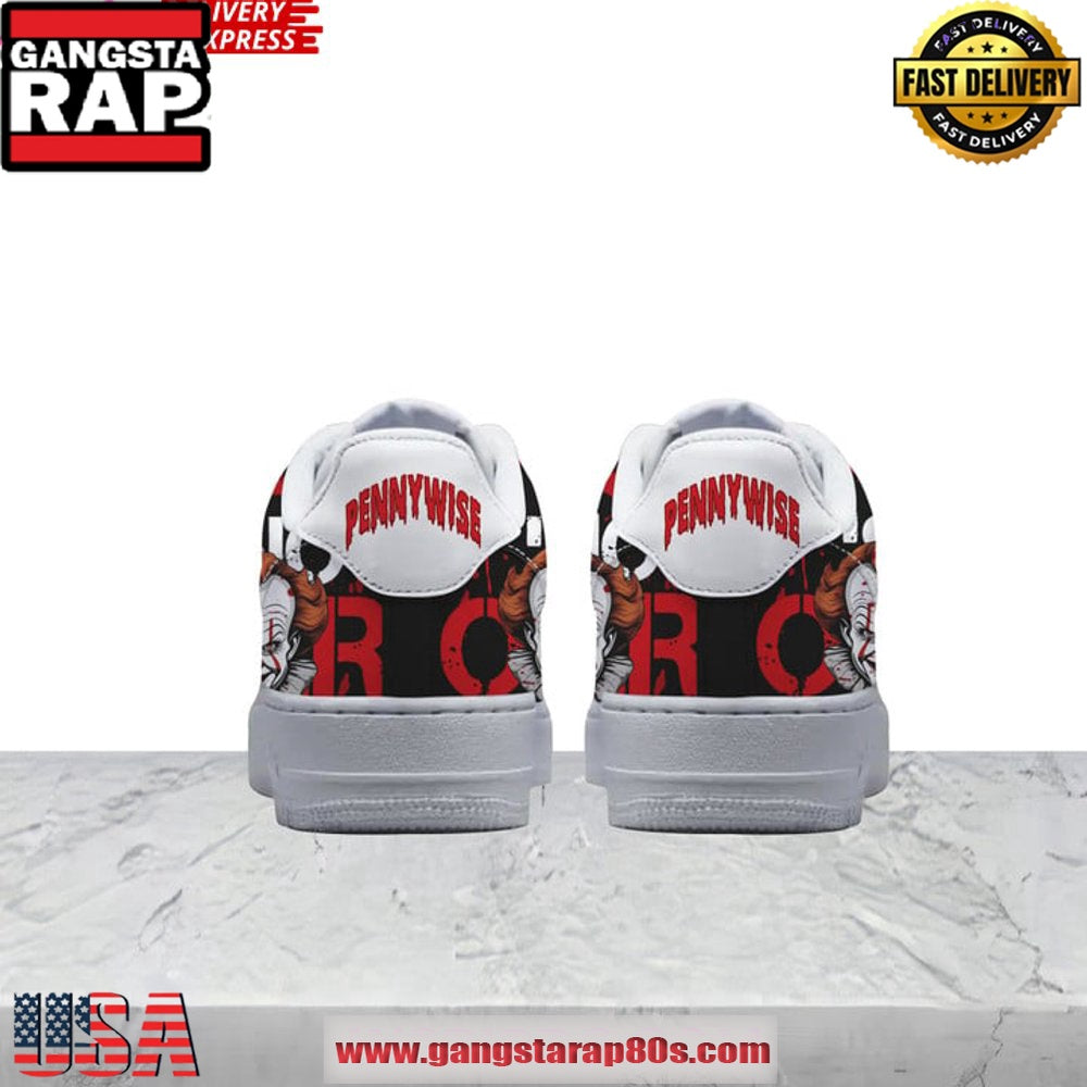 IT Pennywise Time to Float Limited Edition Air Force 1 Running Sneakers Shoes