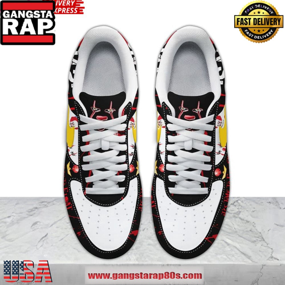 IT Pennywise Time to Float Limited Edition Air Force 1 Running Sneakers Shoes