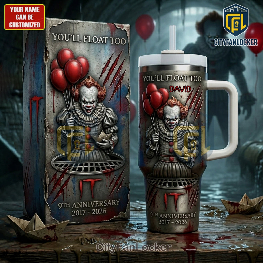 IT You’ll Float Too 9th Anniversary Pennywise 3D Personalized Tumbler
