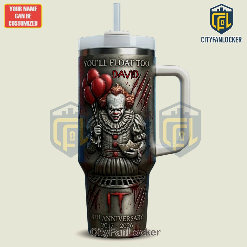 IT You’ll Float Too 9th Anniversary Pennywise 3D Personalized Tumbler