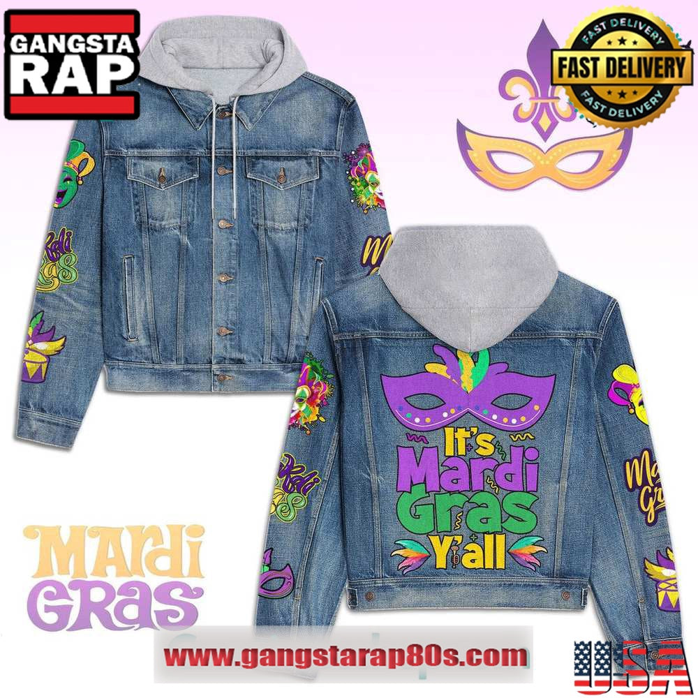 It’s Mardi Gras Y’all Hooded Limited Edition Denim Jacket