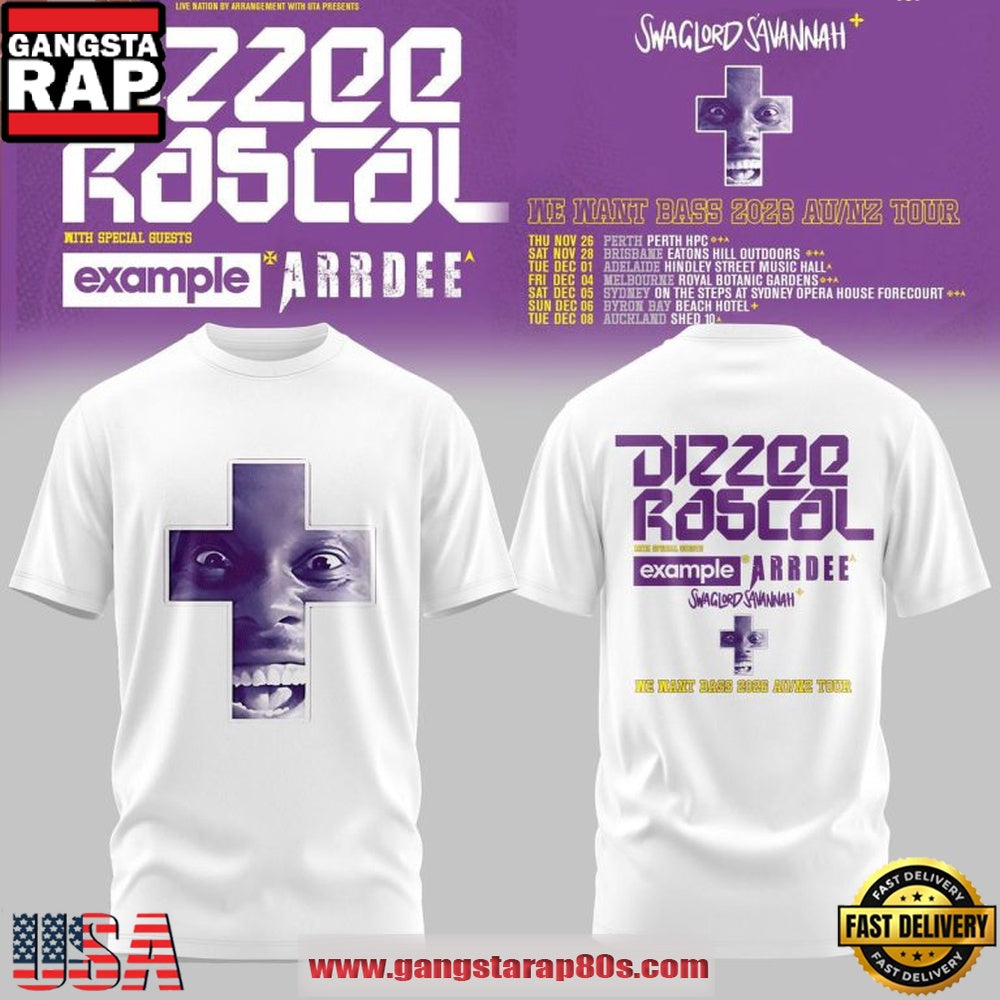 izzee Rascal We Want Bass AU-NZ Tour 2026 All Over Print T Shirt