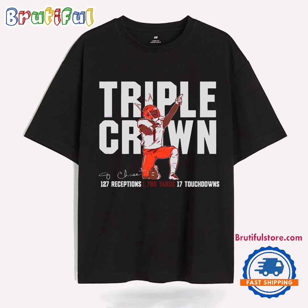 Ja Marr Chase Triple Crown Cincinnati Bengals Football T Shirt