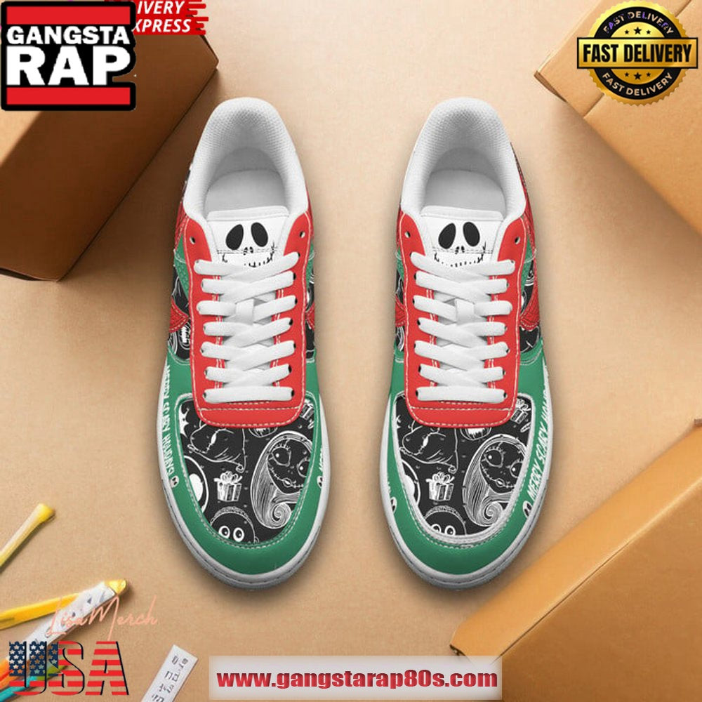 Jack Skellington Merry Scary Holidays Limited Air Force 1 Running Sneakers