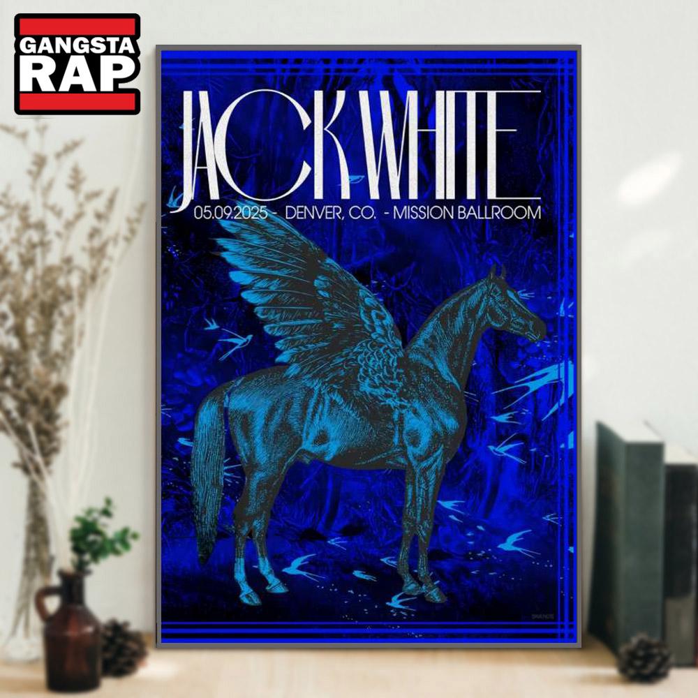 Jack White Mission Ballroom, Denver, CO May 9 2025 Concert Poster Canvas Art
