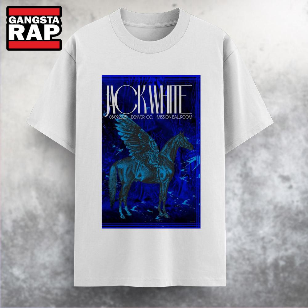 Jack White Mission Ballroom, Denver, CO May 9 2025 ConcertT Shirt