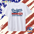 Jackie Robinson Los Angeles Dodgers 42 signature T Shirt