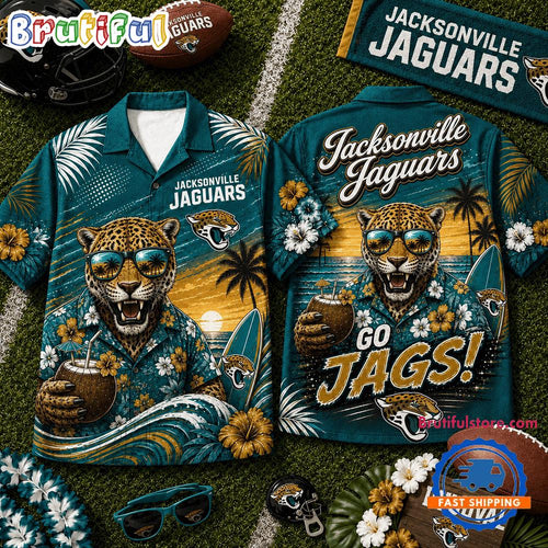 Jacksonville Jaguars 2026 NFL Mascot Beach Vibes Summer Hawaiian Shirt