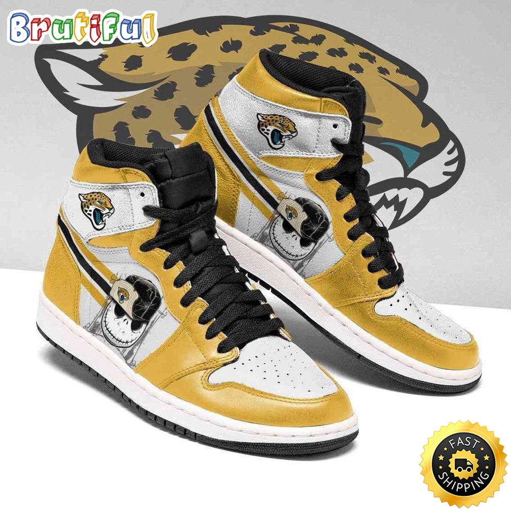 Jacksonville Jaguars Air Jordan 1 Shoes Jack Skellington Printing Shoes Sneaker