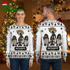Jacksonville Jaguars Gnomes And Black Cat Ugly Christmas Sweater
