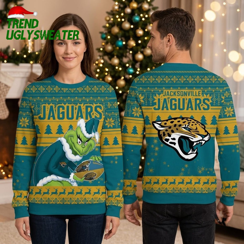 Jacksonville Jaguars Grinch Ugly Christmas Sweater