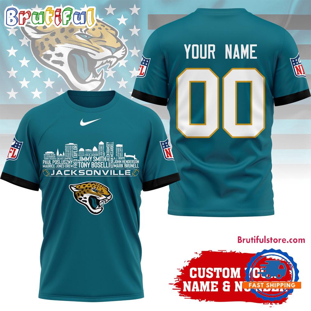 Jacksonville Jaguars NFL Game Day Skyline Names Limited Edition 3D Shirt