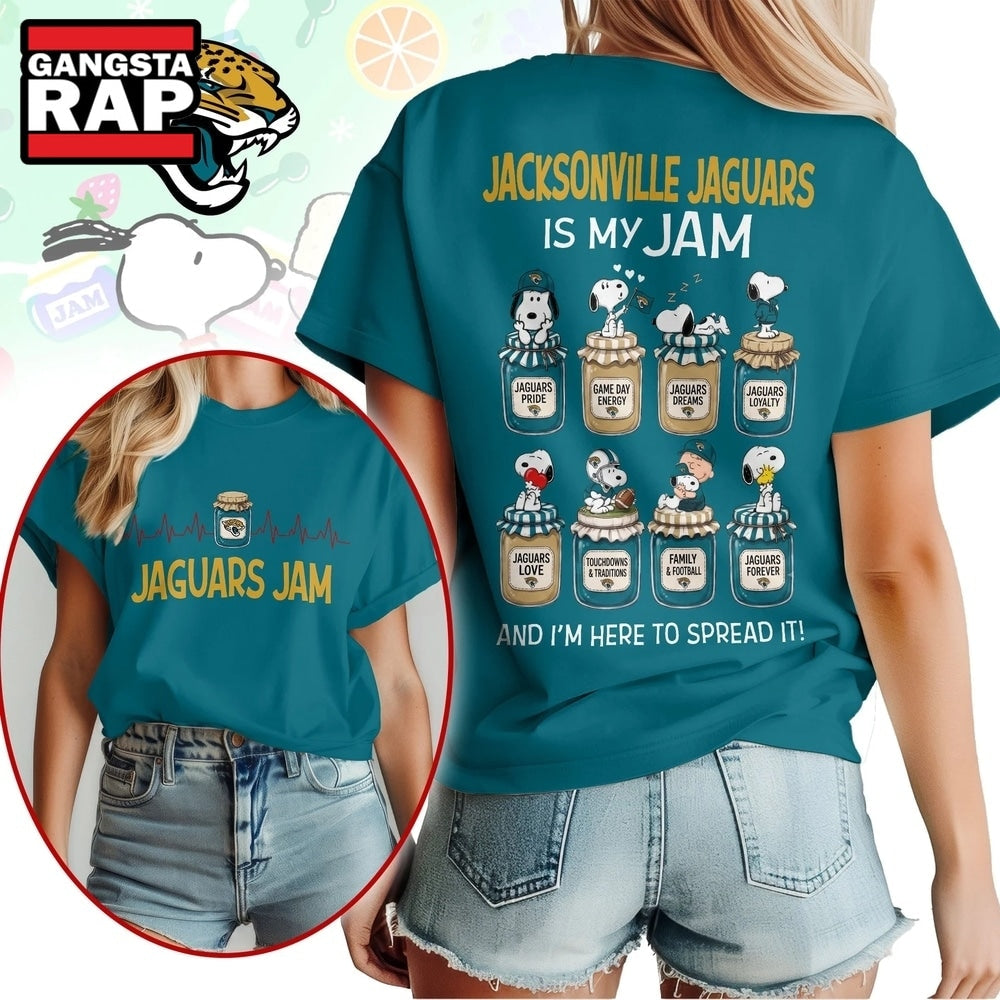 Jacksonville Jaguars NFL Jam Snoopy Peanuts Football Fan 3D Shirt, Football New Design Shirt