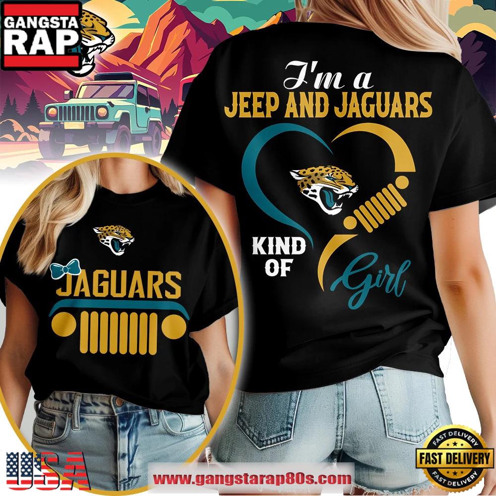 Jacksonville Jaguars NFL Jeep Girl Women’s Black 3D Shirt