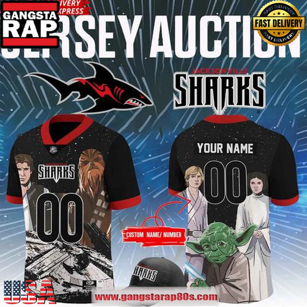 Jacksonville Sharks x Star Wars Custom Galaxy Football Jersey