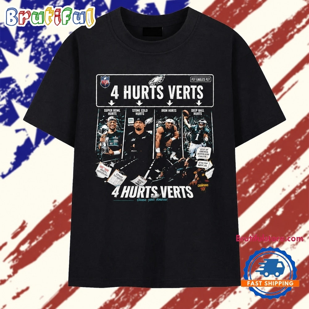 Jalen Hurts Philadelphia Eagles NFL 4 Hurts Verts T Shirt