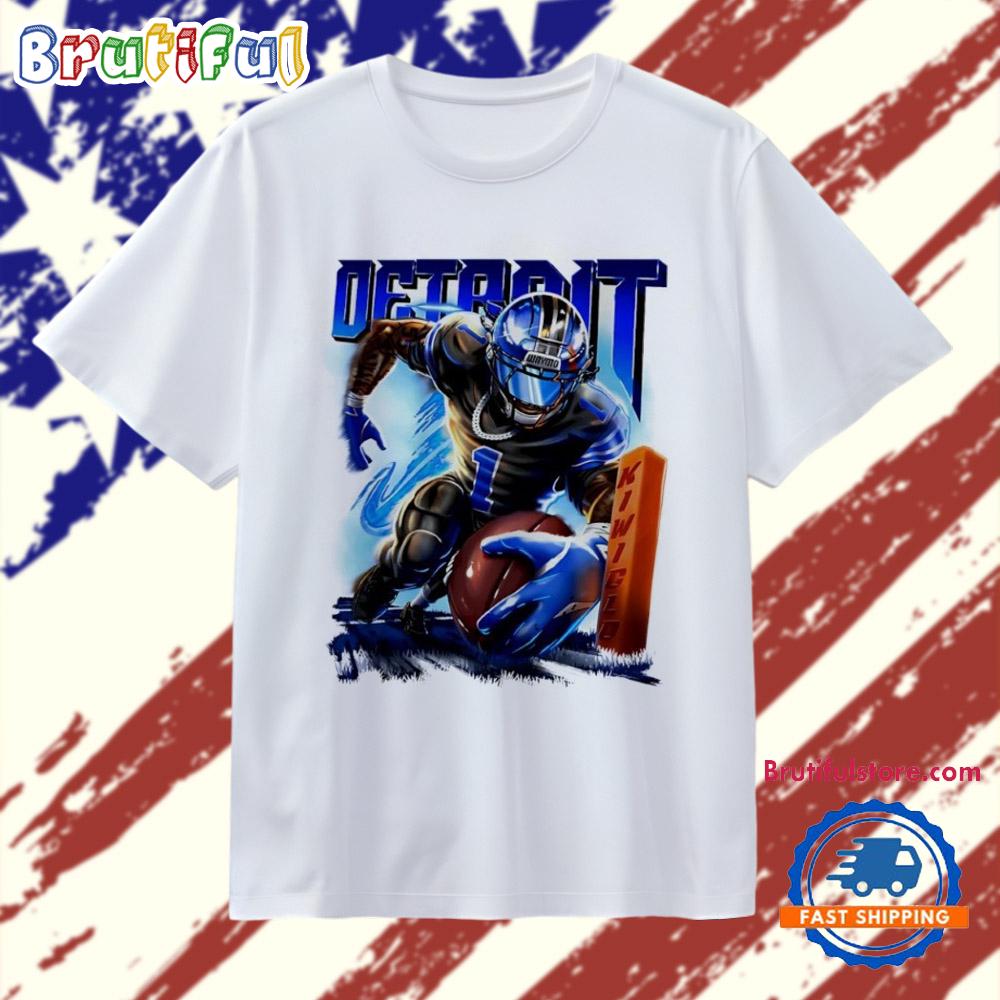 Jameson Williams Detroit Lions Waymo Running graphic T Shirt