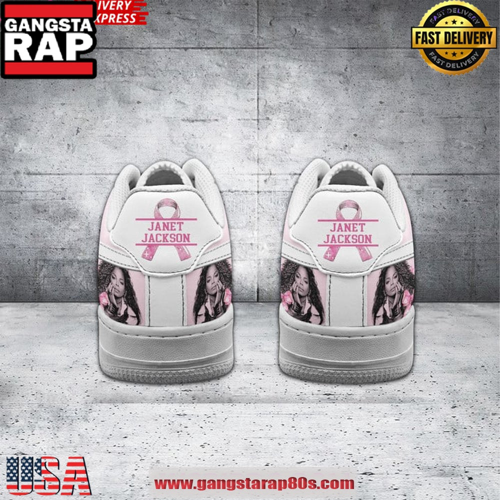 Janet Jackson Breast Cancer Awareness Air Force 1 Running Sneakers Shoes