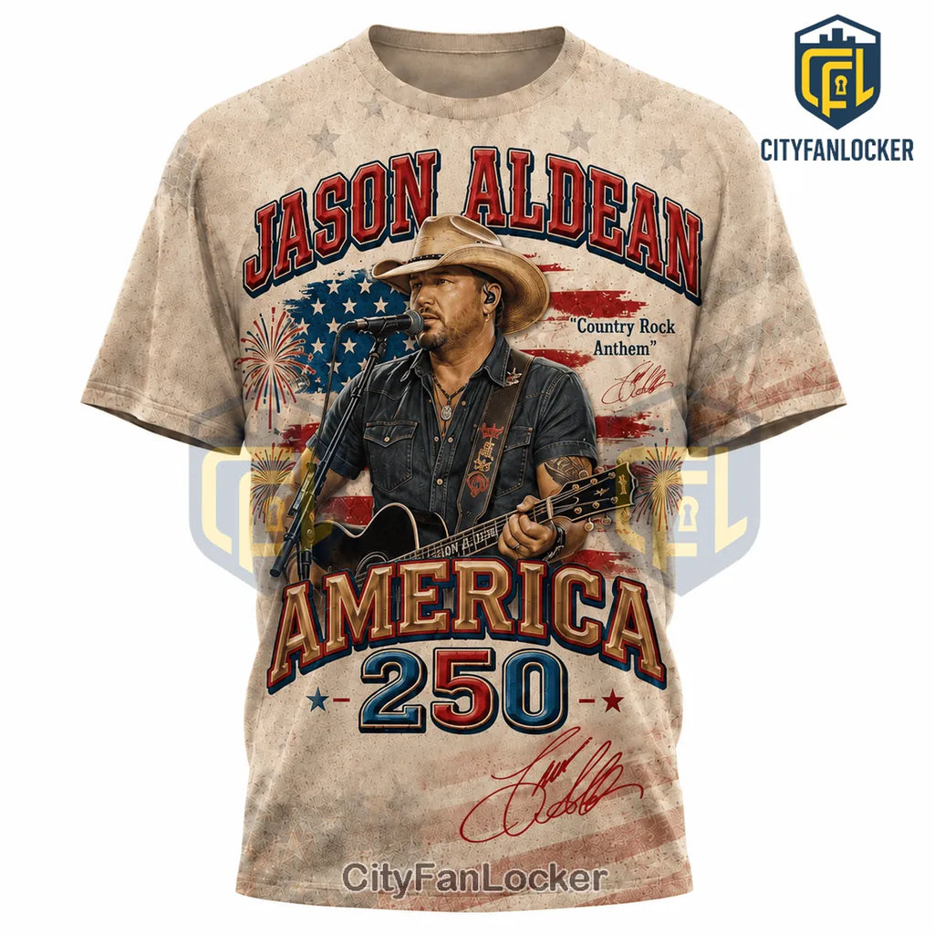 Jason Aldean America 250 Patriotic Country Music Tour T-Shirt
