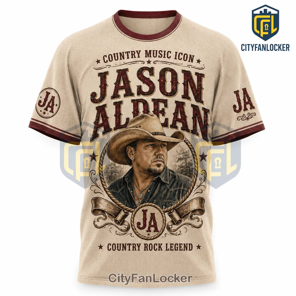 Jason Aldean Country Music Icon Signature Songbook T-Shirt