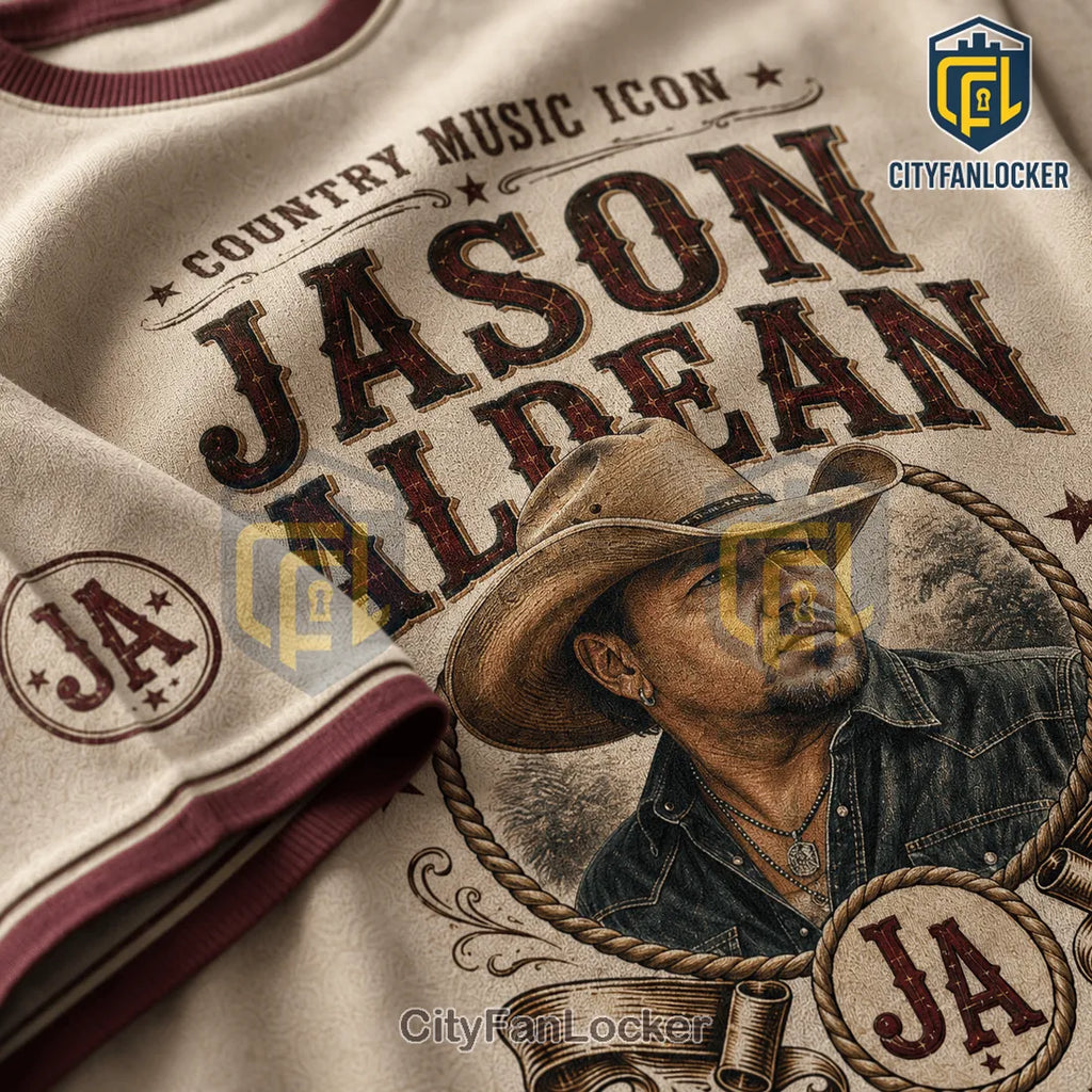 Jason Aldean Country Music Icon Signature Songbook T-Shirt