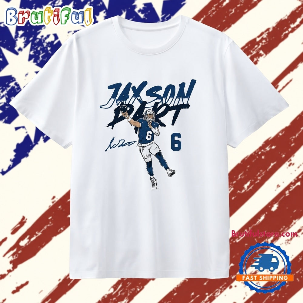 Jaxson Dart pose signature New York Giants T Shirt