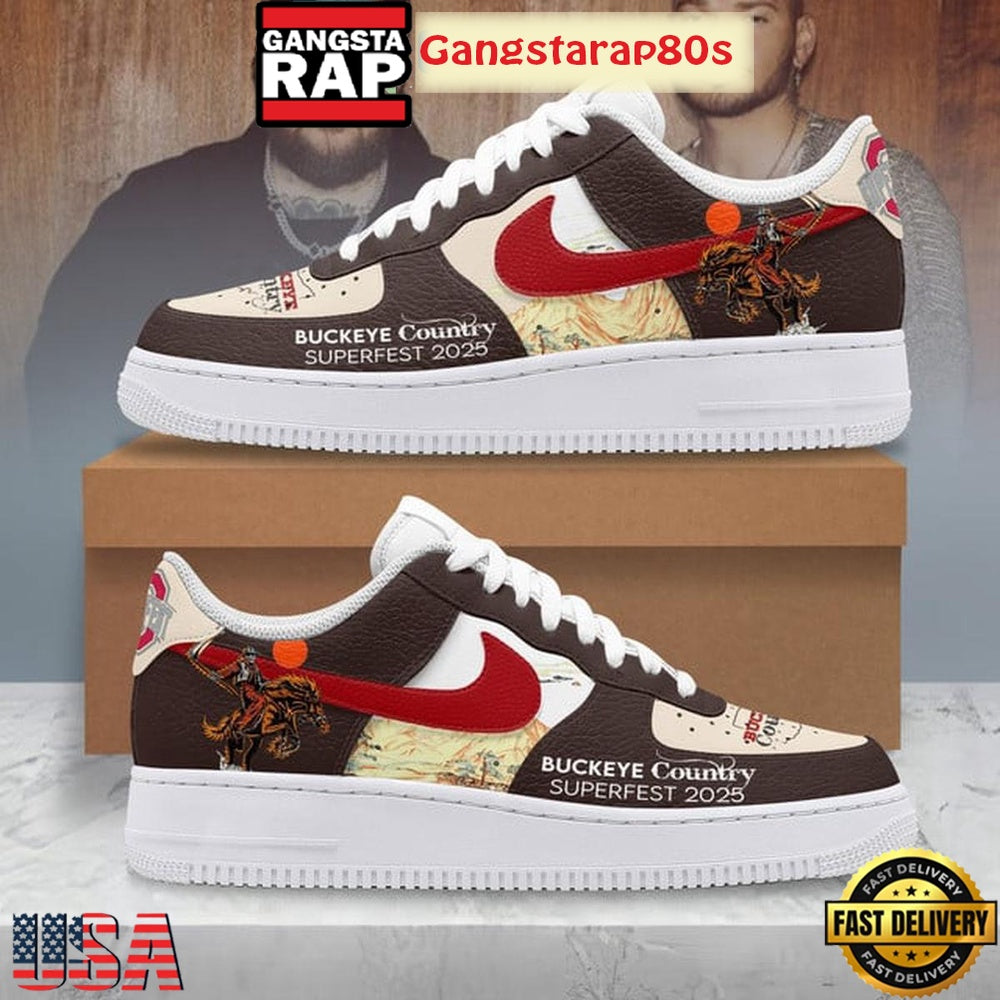 Jelly Roll And Kane Brown Buckeye Country Superfest 2025 Air Force 1 Shoes Running Sneakers