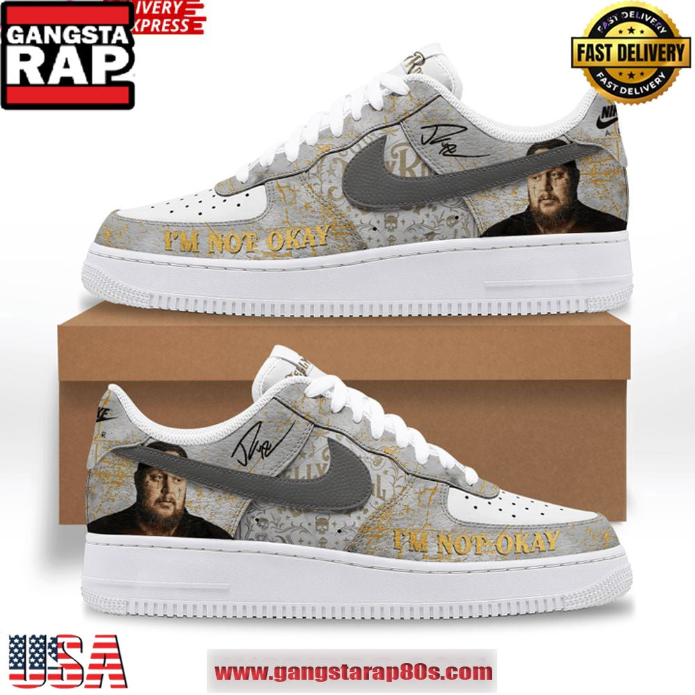 Jelly Roll I’m Not Okay Limited Edition Air Force 1 Running Sneakers Shoes