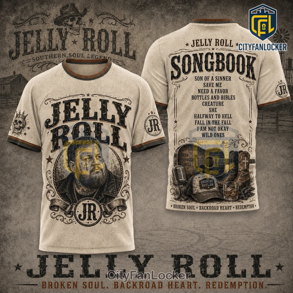 Jelly Roll Songbook Country Music Western Graphic T-shirt