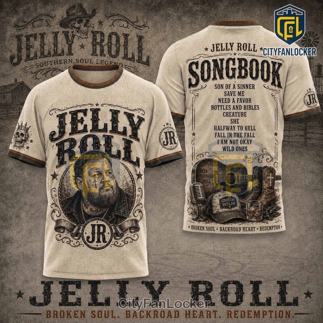 Jelly Roll Songbook Country Music Western Graphic T-shirt