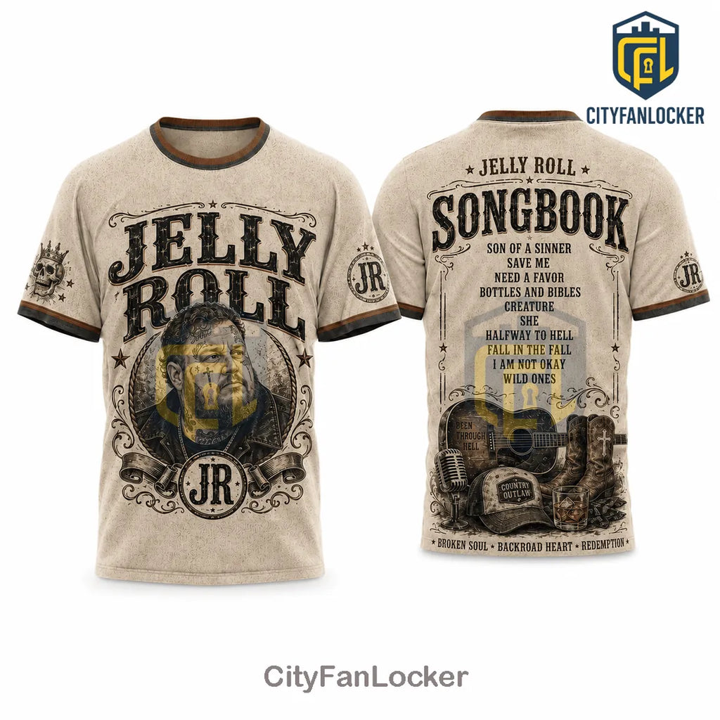 Jelly Roll Songbook Country Music Western Graphic T-shirt