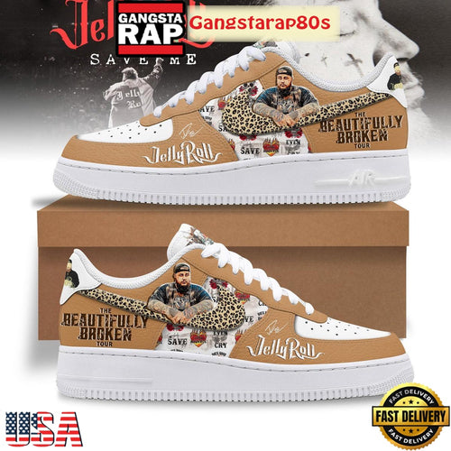 Jelly Roll The Beautifully Broken Tour Special Edition Air Force 1 Shoes Running Sneakers