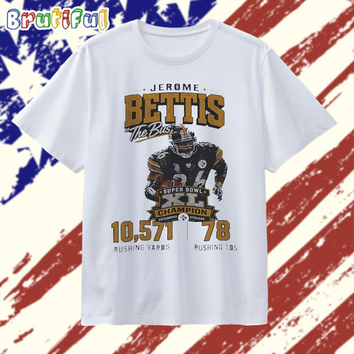 Jerome Bettis The Bus Pittsburgh Steelers Super Bowl XL Champion Football T Shirt