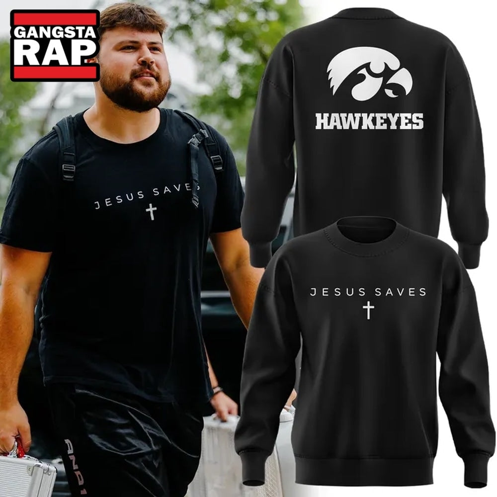 JESUS SAVES x Iowa Hawkeyes 2026 Sweatshirt . Trending 3D Shirt