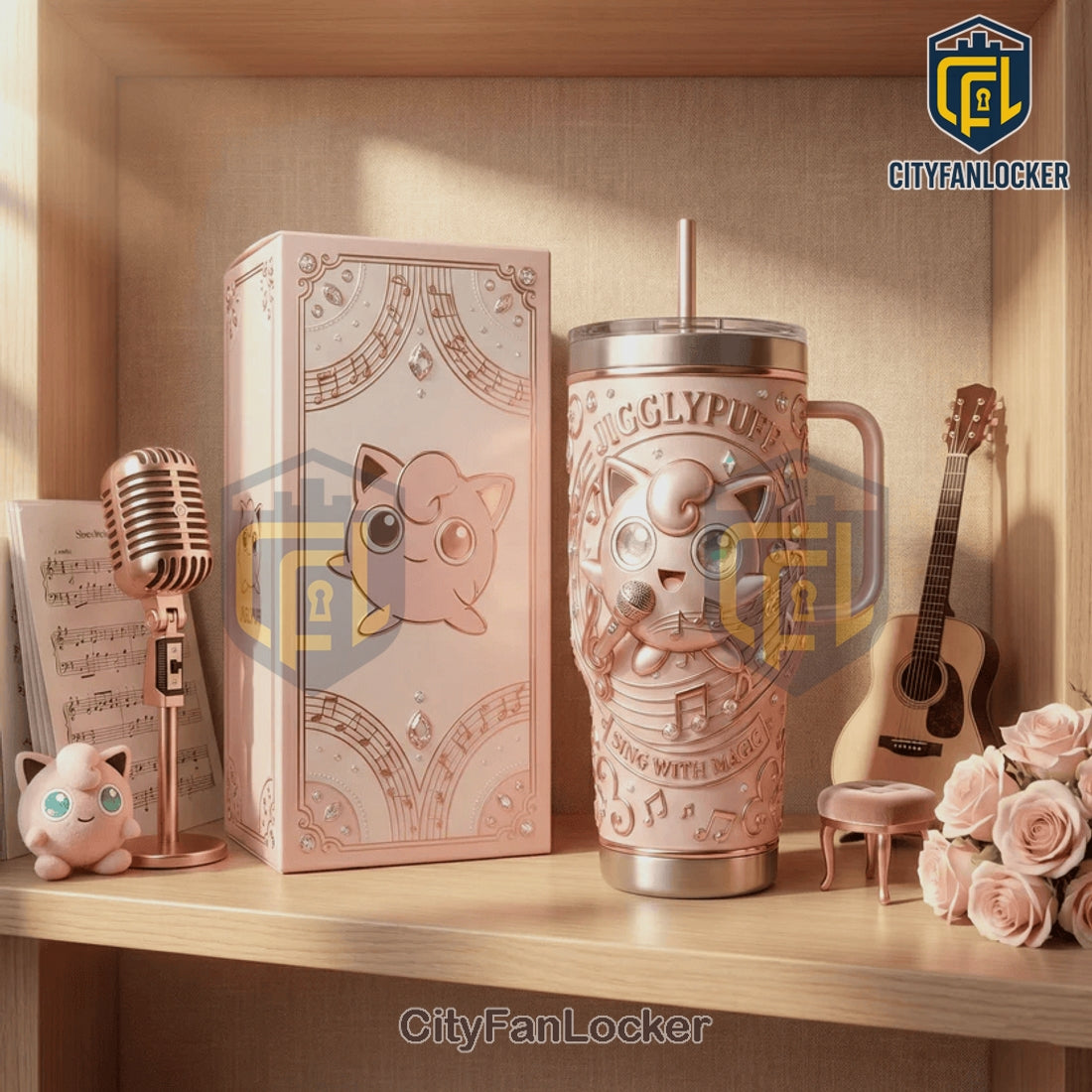 Jigglypuff Pokemon Premium Music Stainless Steel Tumbler