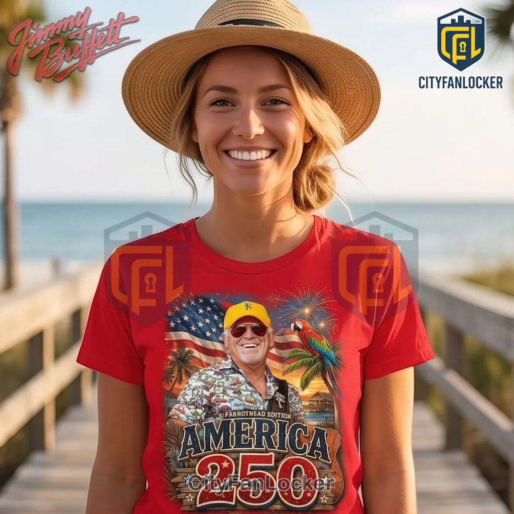Jimmy Buffett America 250 Parrothead Edition Patriotic T-Shirt