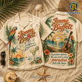 Jimmy Buffett Beach Theme Button Down Shirt