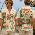 Jimmy Buffett Beach Theme Button Down Shirt