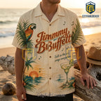 Jimmy Buffett Beach Theme Button Down Shirt