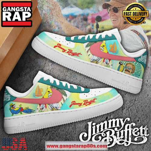 Jimmy Buffett Living Life Like A Song Air Force 1 Running Sneakers Shoes