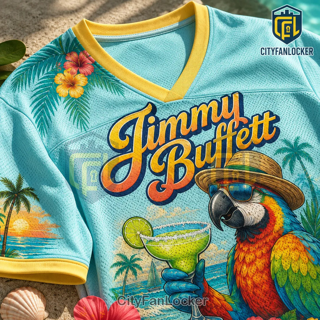Jimmy Buffett Margaritaville Parrot Lace-Up Jersey T-Shirt