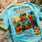 Jimmy Buffett Margaritaville Parrot Lace-Up Jersey T-Shirt