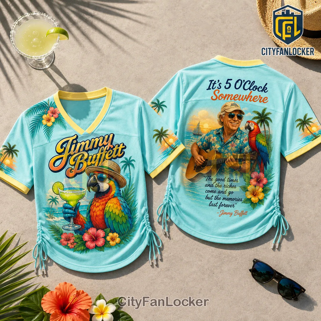 Jimmy Buffett Margaritaville Parrot Lace-Up Jersey T-Shirt