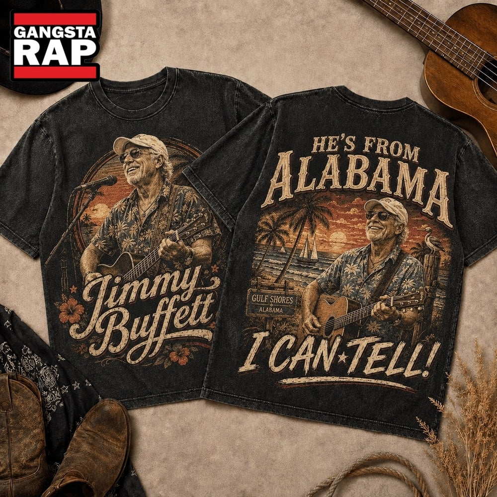 Jimmy Buffett Vintage Sunset Palm Guitar 3D Shirt