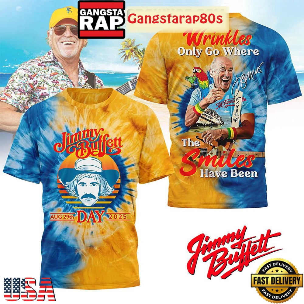 Jimmy Buffett Wrinkles Only Go Where The Smiles Have Been Special T Shirt
